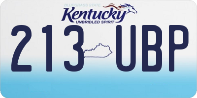KY license plate 213UBP