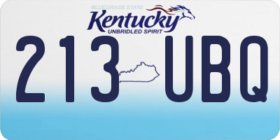 KY license plate 213UBQ