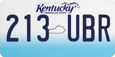 KY license plate 213UBR