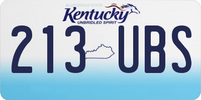 KY license plate 213UBS