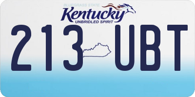 KY license plate 213UBT