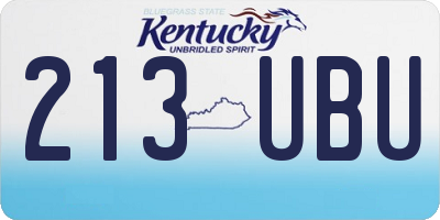 KY license plate 213UBU