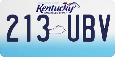 KY license plate 213UBV