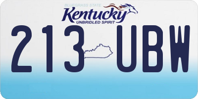 KY license plate 213UBW