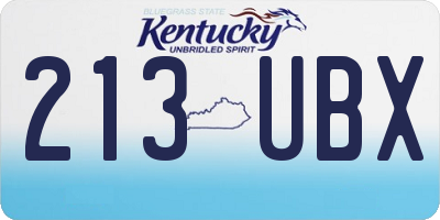 KY license plate 213UBX