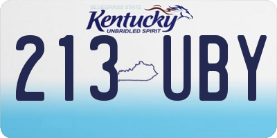 KY license plate 213UBY