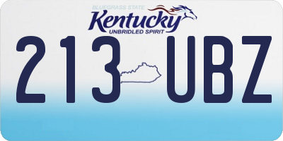 KY license plate 213UBZ