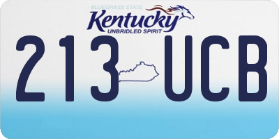KY license plate 213UCB