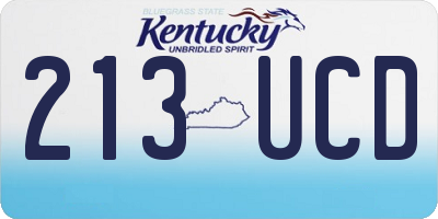 KY license plate 213UCD