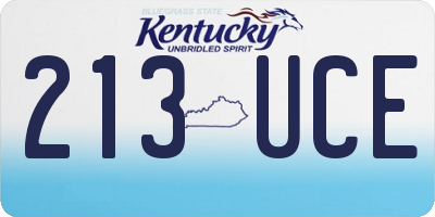 KY license plate 213UCE
