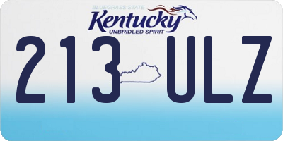 KY license plate 213ULZ