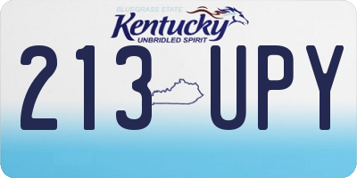 KY license plate 213UPY