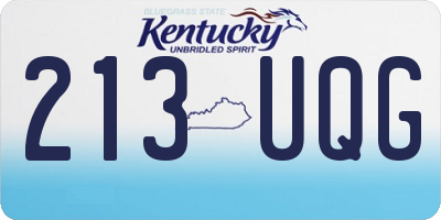 KY license plate 213UQG