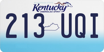 KY license plate 213UQI