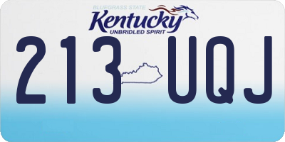 KY license plate 213UQJ