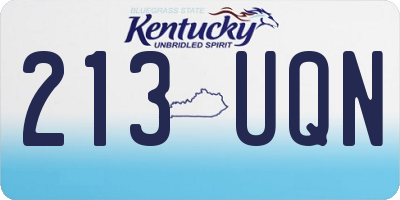 KY license plate 213UQN