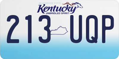 KY license plate 213UQP