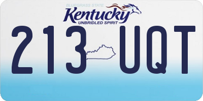 KY license plate 213UQT