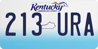 KY license plate 213URA