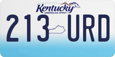 KY license plate 213URD