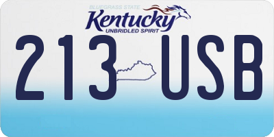 KY license plate 213USB