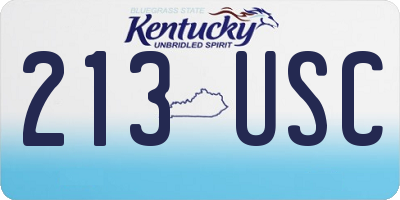 KY license plate 213USC