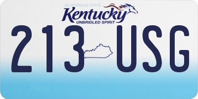 KY license plate 213USG