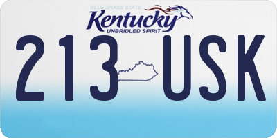 KY license plate 213USK