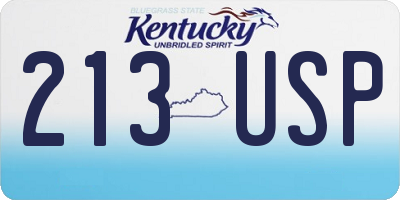 KY license plate 213USP