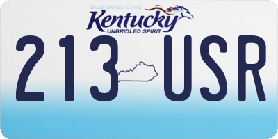 KY license plate 213USR