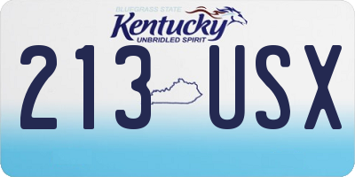 KY license plate 213USX