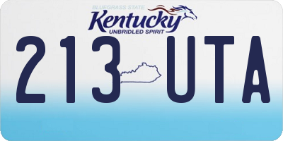 KY license plate 213UTA