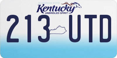 KY license plate 213UTD