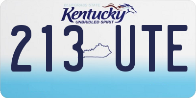 KY license plate 213UTE