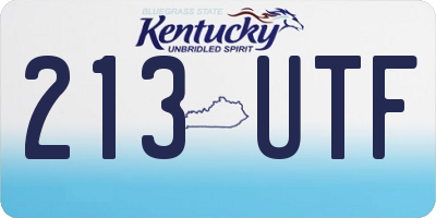 KY license plate 213UTF