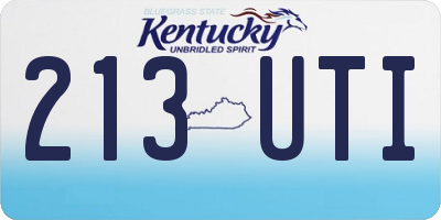 KY license plate 213UTI