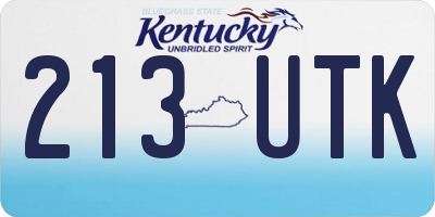 KY license plate 213UTK