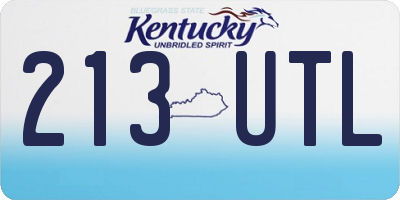 KY license plate 213UTL