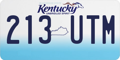 KY license plate 213UTM
