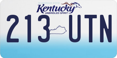 KY license plate 213UTN