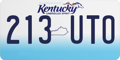 KY license plate 213UTO