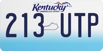 KY license plate 213UTP