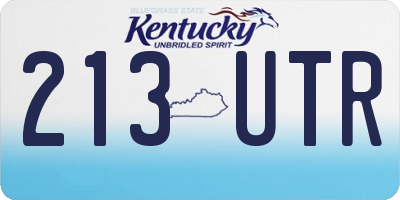 KY license plate 213UTR