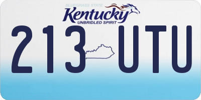 KY license plate 213UTU