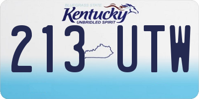 KY license plate 213UTW