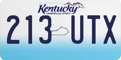 KY license plate 213UTX