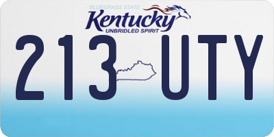 KY license plate 213UTY