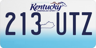 KY license plate 213UTZ