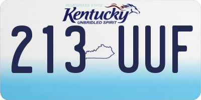 KY license plate 213UUF