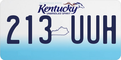 KY license plate 213UUH